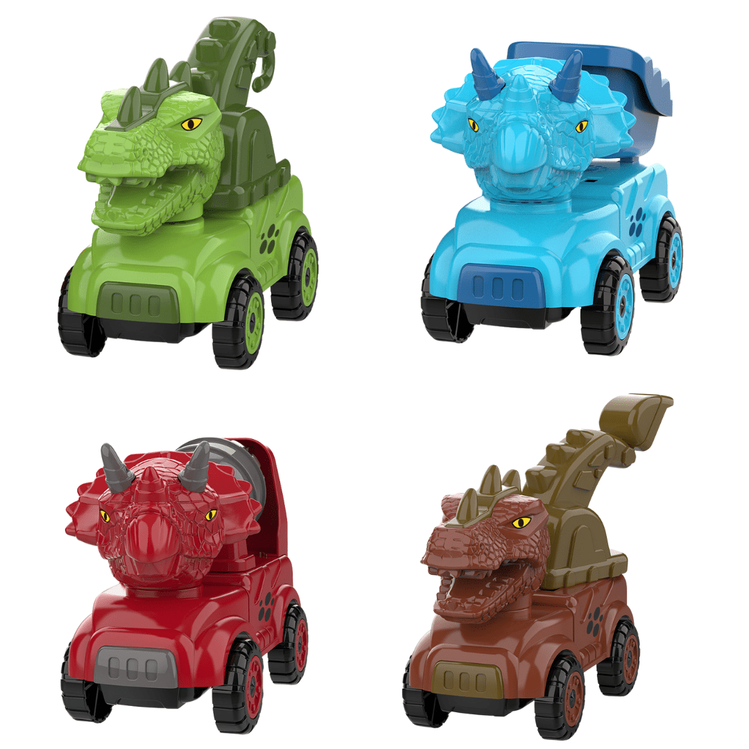 Inertial Take Apart Construction Dinosaur Truck Car T Rex Triceratops Excavator Toy for Kids