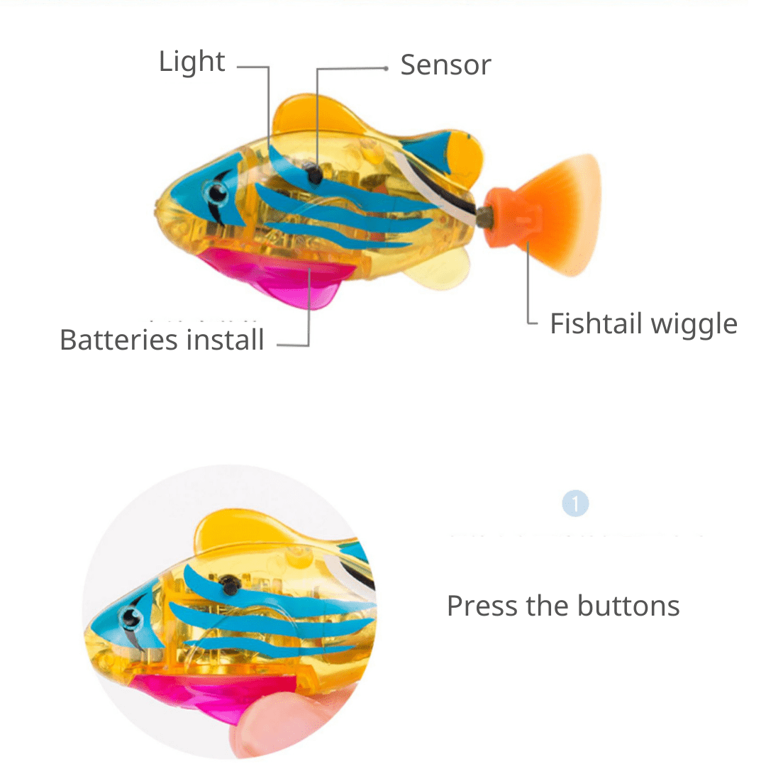 Swimming Robot Fish Toys for Kid Dog Cat Lighting Electric Fish