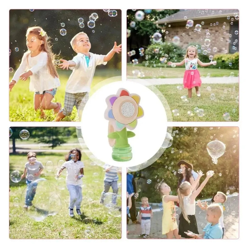 Electric Sunflower Shakes Head Dancing Bubble Machine Toy