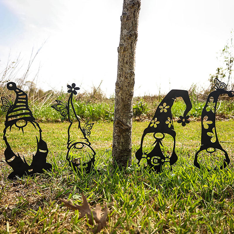 Metal Garden Art - Gnomes Silhouette