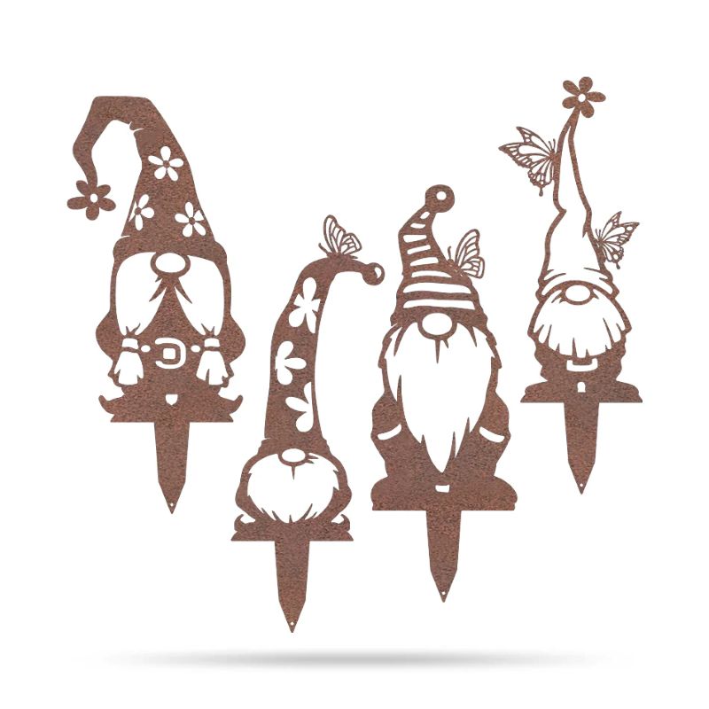 Metal Garden Art - Gnomes Silhouette