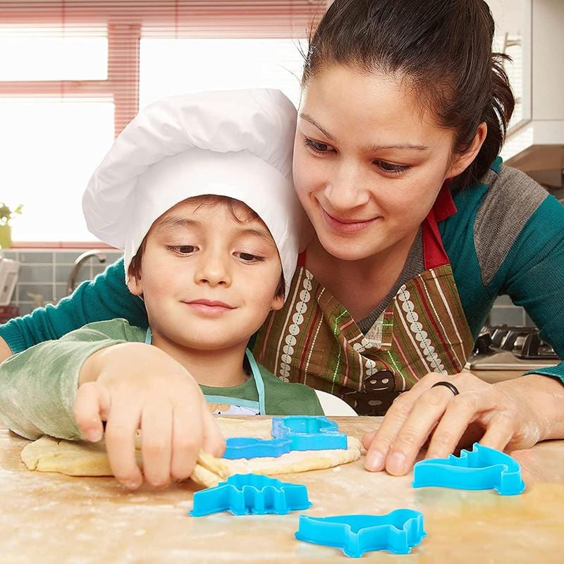 Cooking Baking Toy Set for Kids with Dinosaur Apron Chef Costume Kitchen Role Playing
