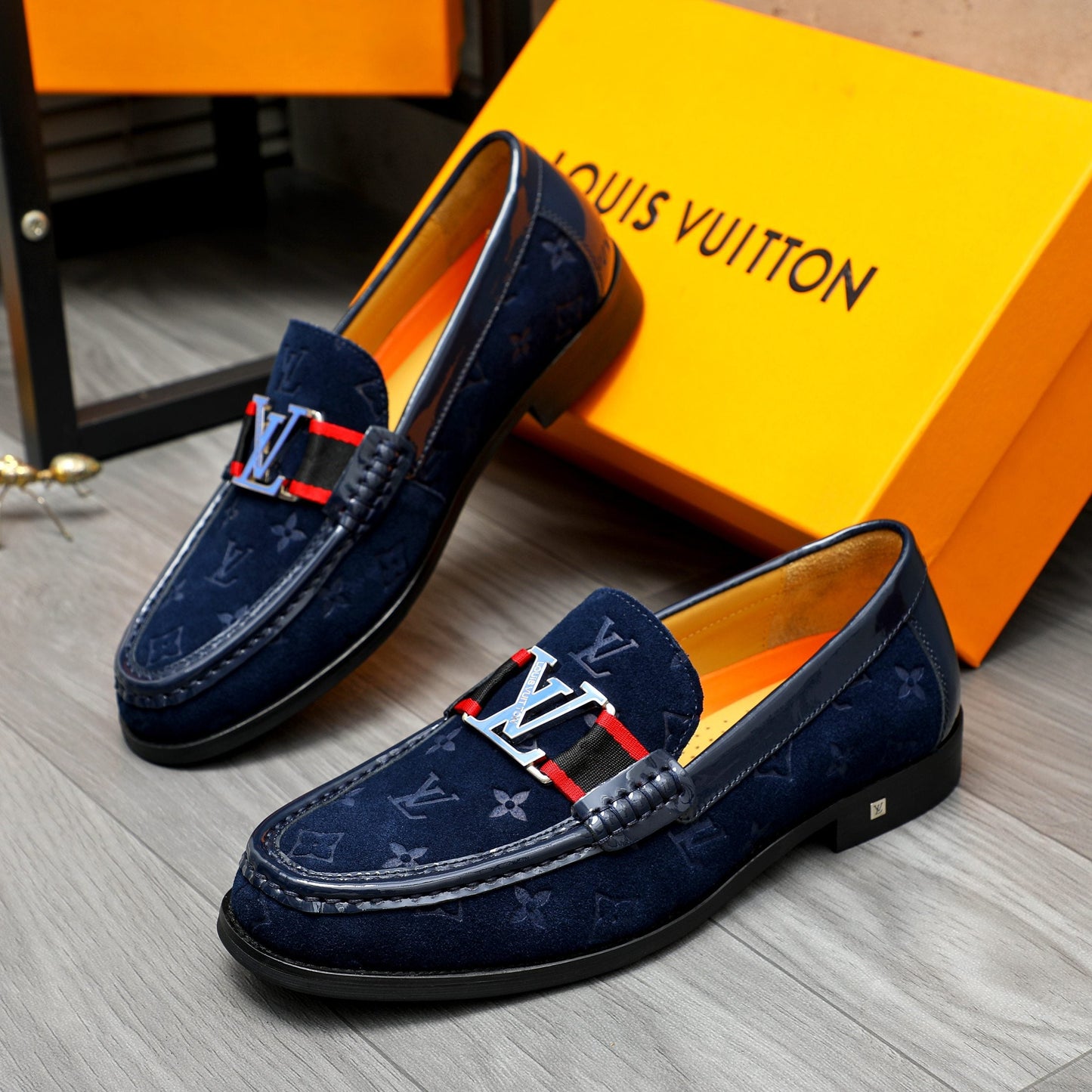 Lvv suede printed cowhide upper leather shoes 0725073008