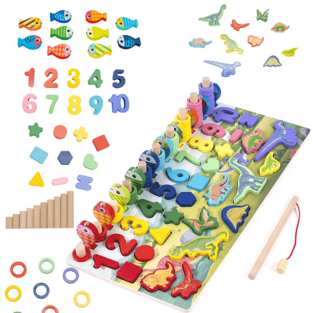 Wooden Number Alphabet Blocks Stacking Counting Educational Learning Toys