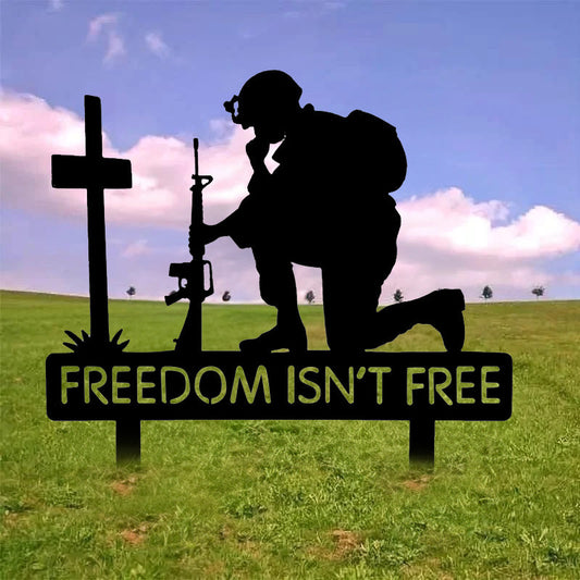 Memorial Metal Plaque for Fallen Soldiers - Freedom Isn't Free