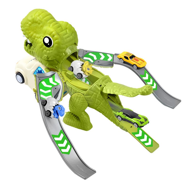 Dinosaur Transformed Sliding Track Toy with Mini Cars One Button Eject