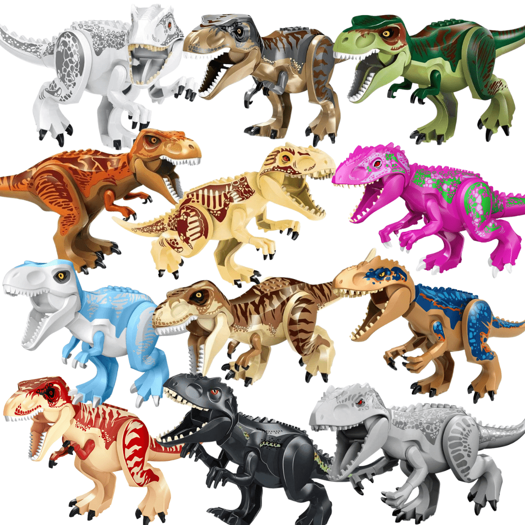 12" Dinosaur Jurassic Theme DIY Action Figures Building Blocks Toy Playsets