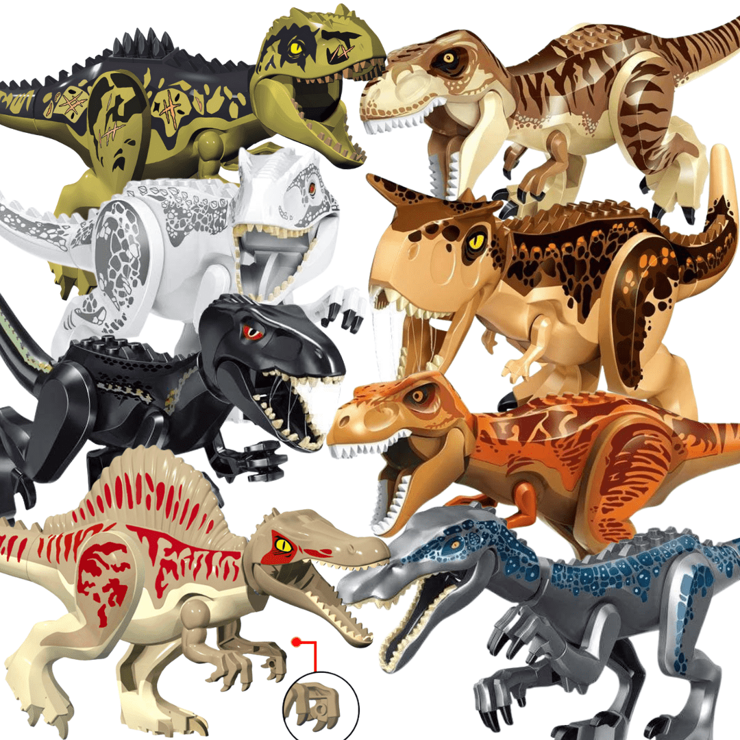 12" Dinosaur Jurassic Theme DIY Action Figures Building Blocks Toy Playsets