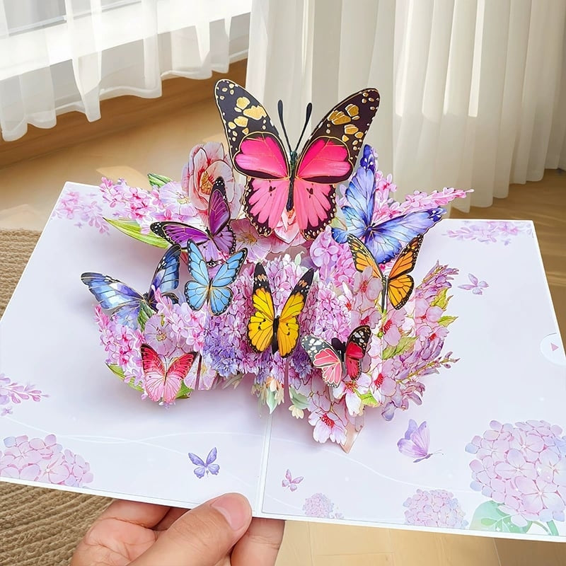 Vibrant 3D Butterfly & Daisy Pop-Up Greeting Card