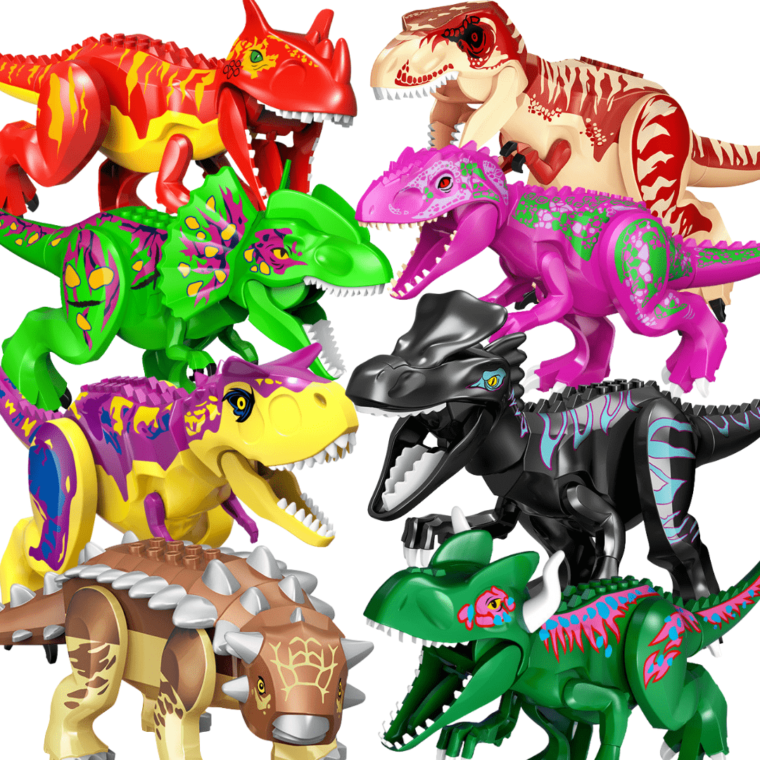 12" Dinosaur Jurassic Theme DIY Action Figures Building Blocks Toy Playsets