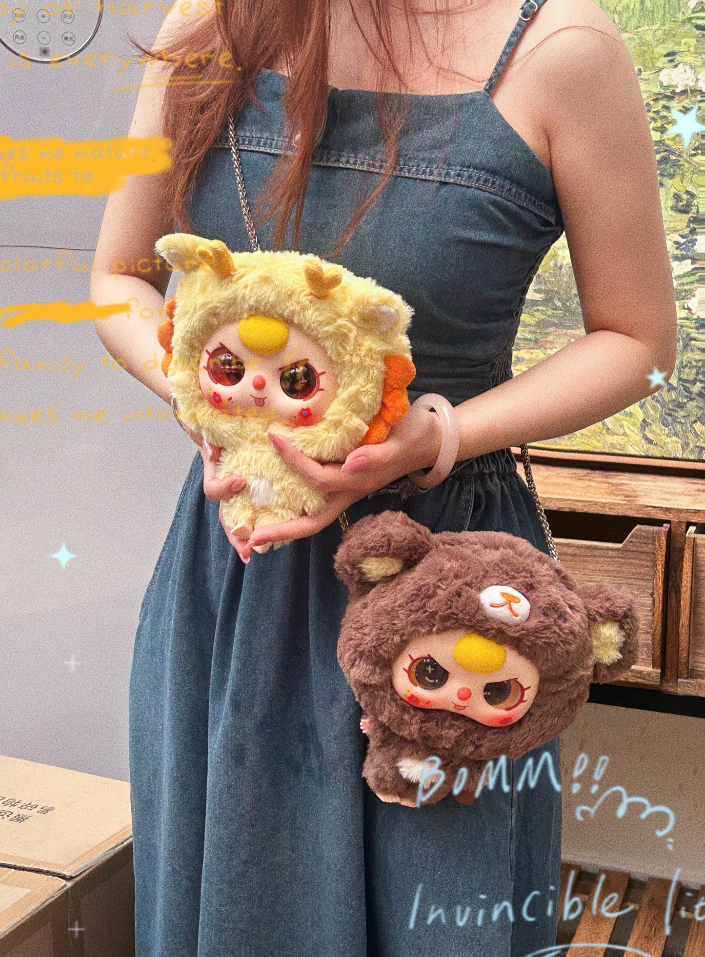 Baby Three Big Head Baby Zipper Bag Plush Series Blind Box