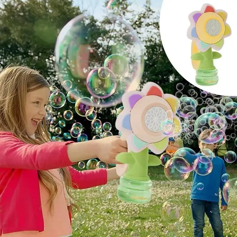 Electric Sunflower Shakes Head Dancing Bubble Machine Toy