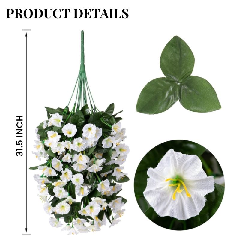 Artificial Faux Hanging Flowers Plants - UV resistant, Waterproof, Windproof