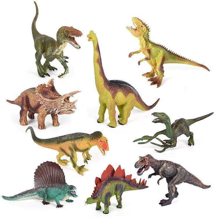 Educational Realistic Dinosaur Toys Figures Activity Play Mat Trees & Container Playset