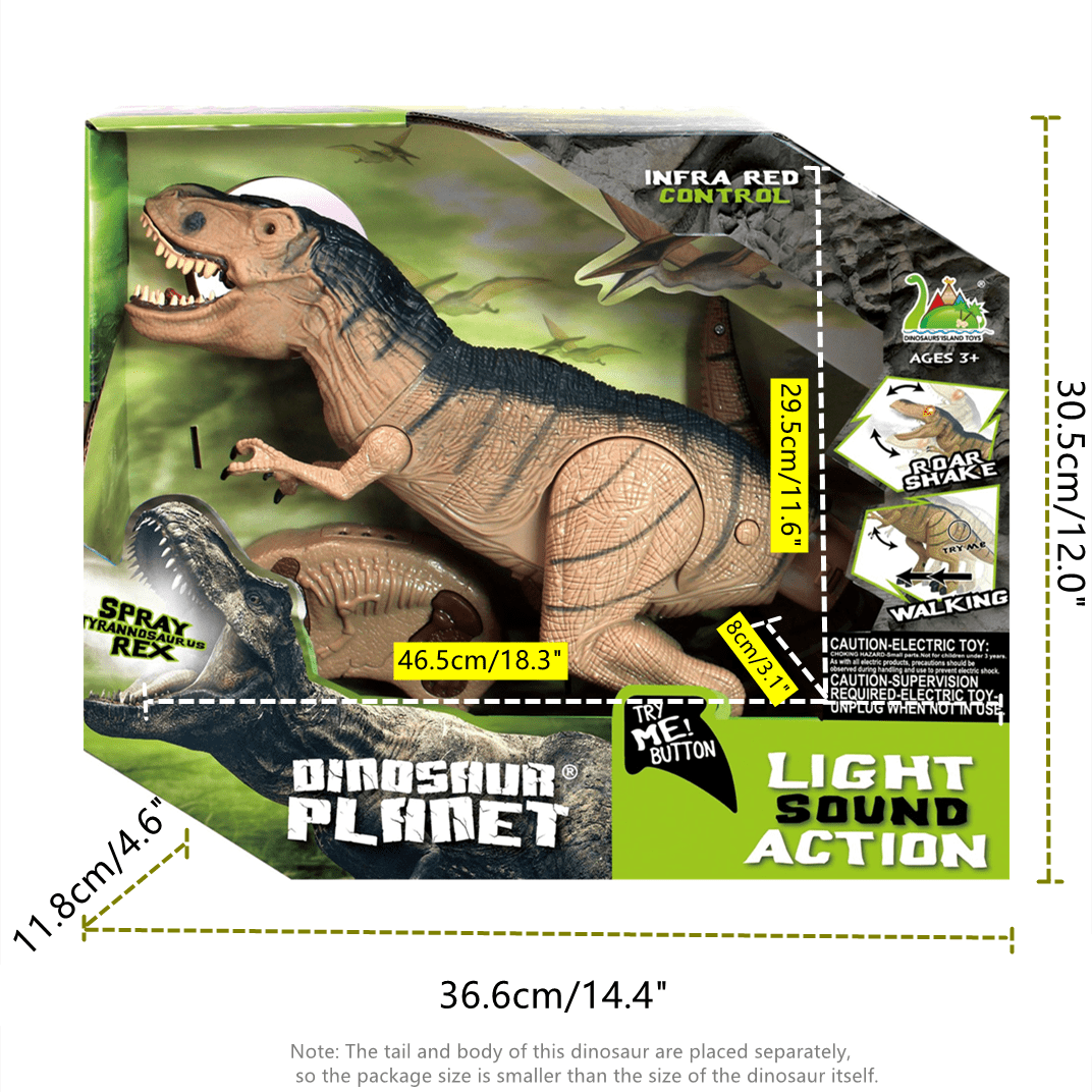 Remote Control Dinosaur T Rex Toys Realistic Walking Good Dinosaur Toys Light Sound Spray Action Figure
