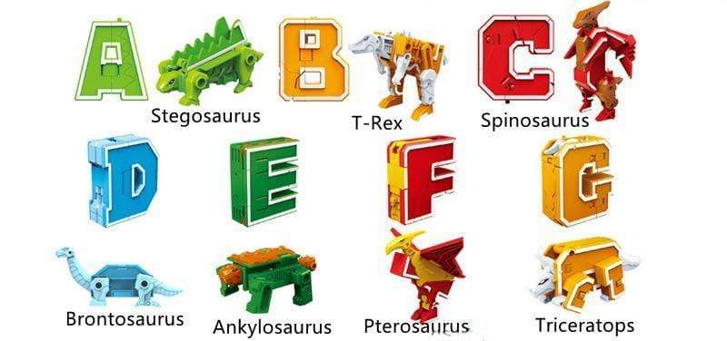 Transform Animal Dinosaur Robots Alphabet Action Figures Preschool Educational Toys for Kids