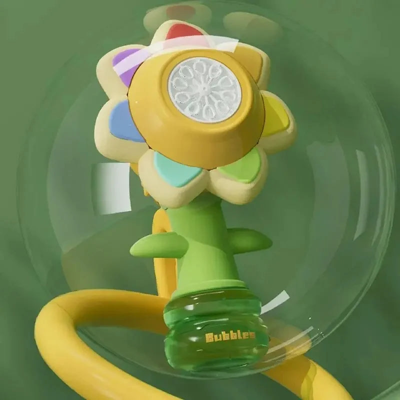 Electric Sunflower Shakes Head Dancing Bubble Machine Toy