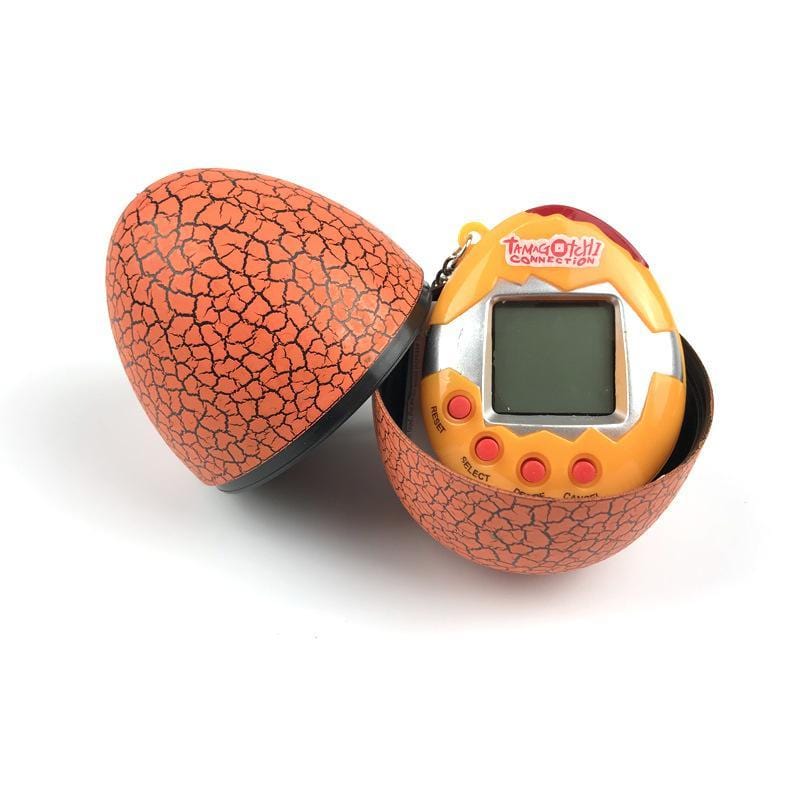 Portable Multi Color Cracked Dinosaur Egg with Key Chain Digital Electronic Pet Game Toy