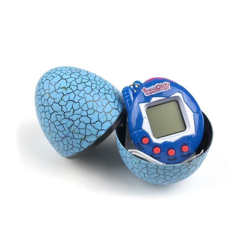 Portable Multi Color Cracked Dinosaur Egg with Key Chain Digital Electronic Pet Game Toy