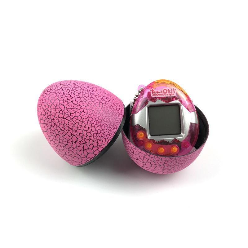 Portable Multi Color Cracked Dinosaur Egg with Key Chain Digital Electronic Pet Game Toy