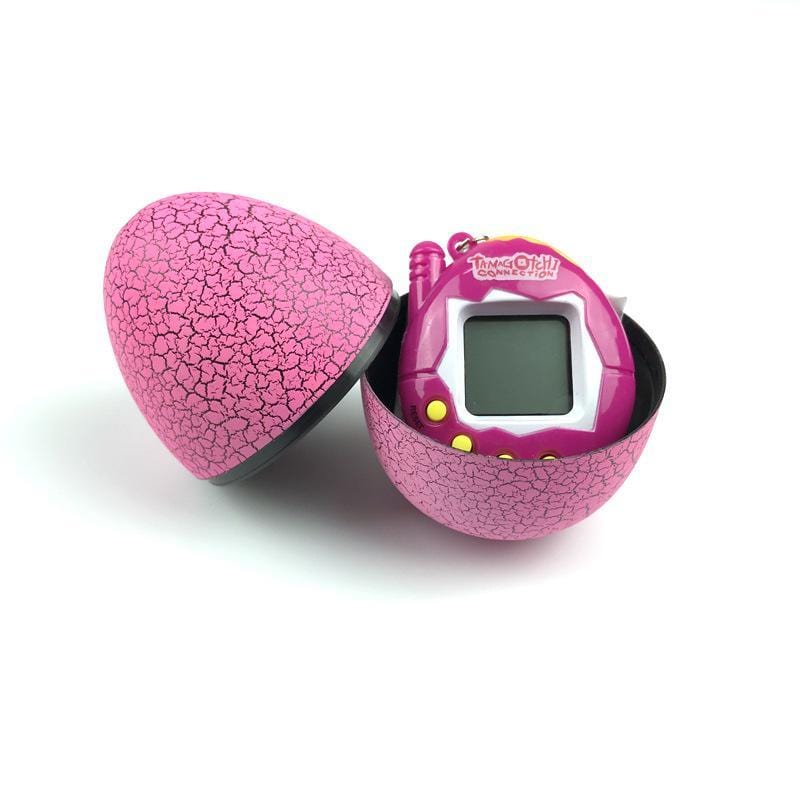 Portable Multi Color Cracked Dinosaur Egg with Key Chain Digital Electronic Pet Game Toy