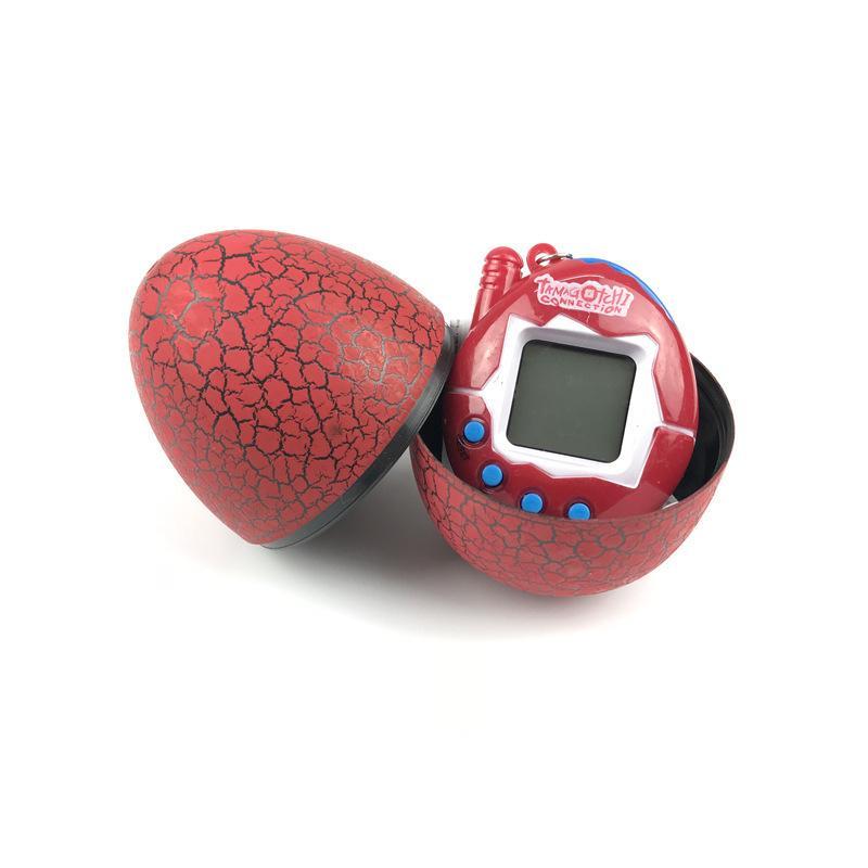 Portable Multi Color Cracked Dinosaur Egg with Key Chain Digital Electronic Pet Game Toy