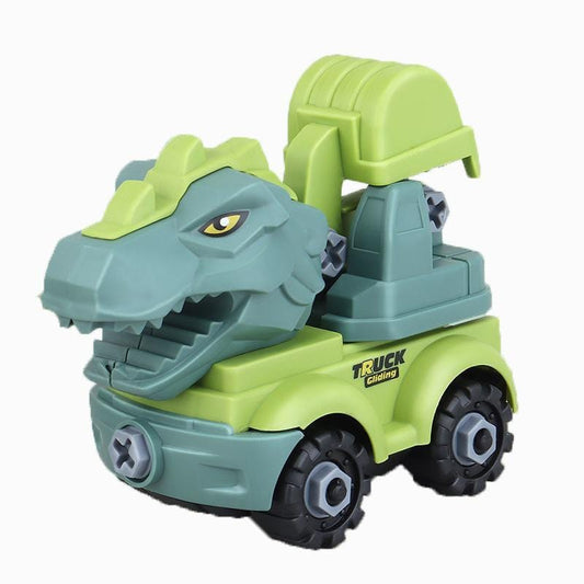 Inertial Take Apart Construction Dinosaur Truck Car T Rex Triceratops Excavator Toy for Kids