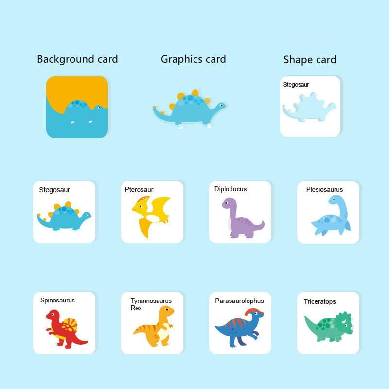 Guess Who I Am Dinosaur Matching Cards Jigsaw Puzzle Kids Early Learning Cognitive Toys