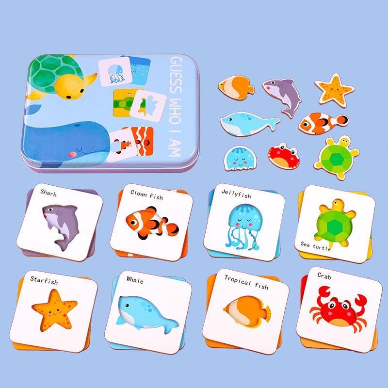 Guess Who I Am Dinosaur Matching Cards Jigsaw Puzzle Kids Early Learning Cognitive Toys