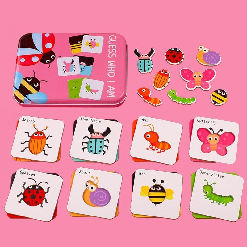 Guess Who I Am Dinosaur Matching Cards Jigsaw Puzzle Kids Early Learning Cognitive Toys